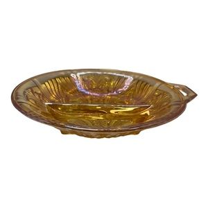 Indiana Glass Killarney Marigold Carnival Divided Relish Dish 1970’s